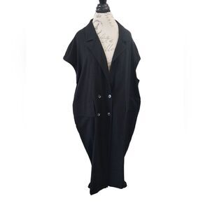 Urban X Alembika Black Dress Vest Lagenlook Oversized Women's Medium